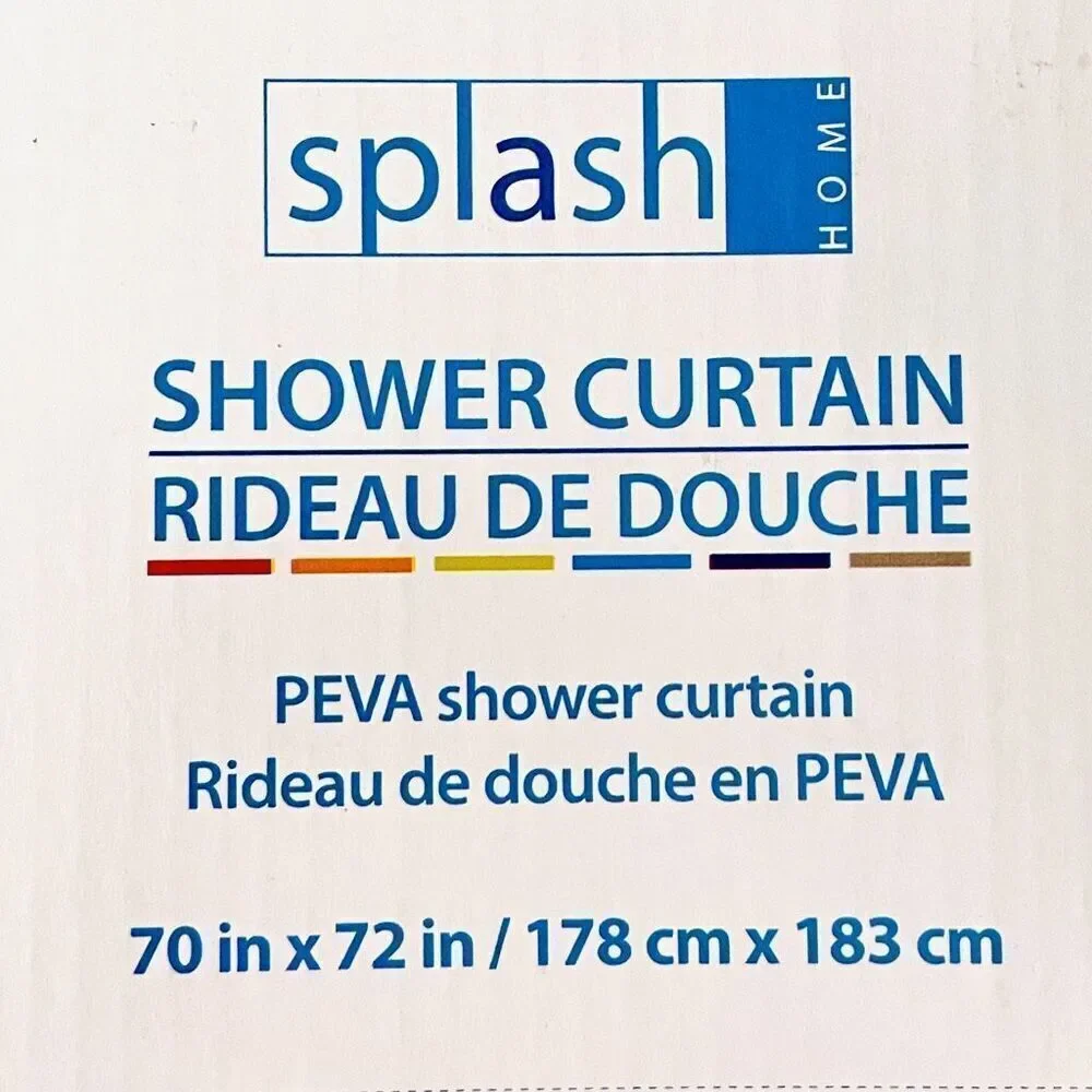 NWT Splash HOME Gorgeous Peva TRYST Clear Blue & Pink Fishes Shower Curtain